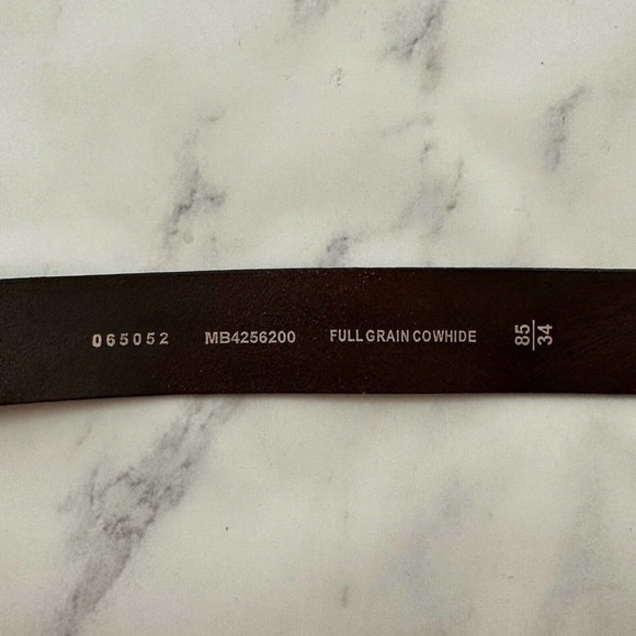 Fossil Mens Vintage Y2k Western Leather Belt Size 34 Dark Brown Buckle - Picture 5 of 5